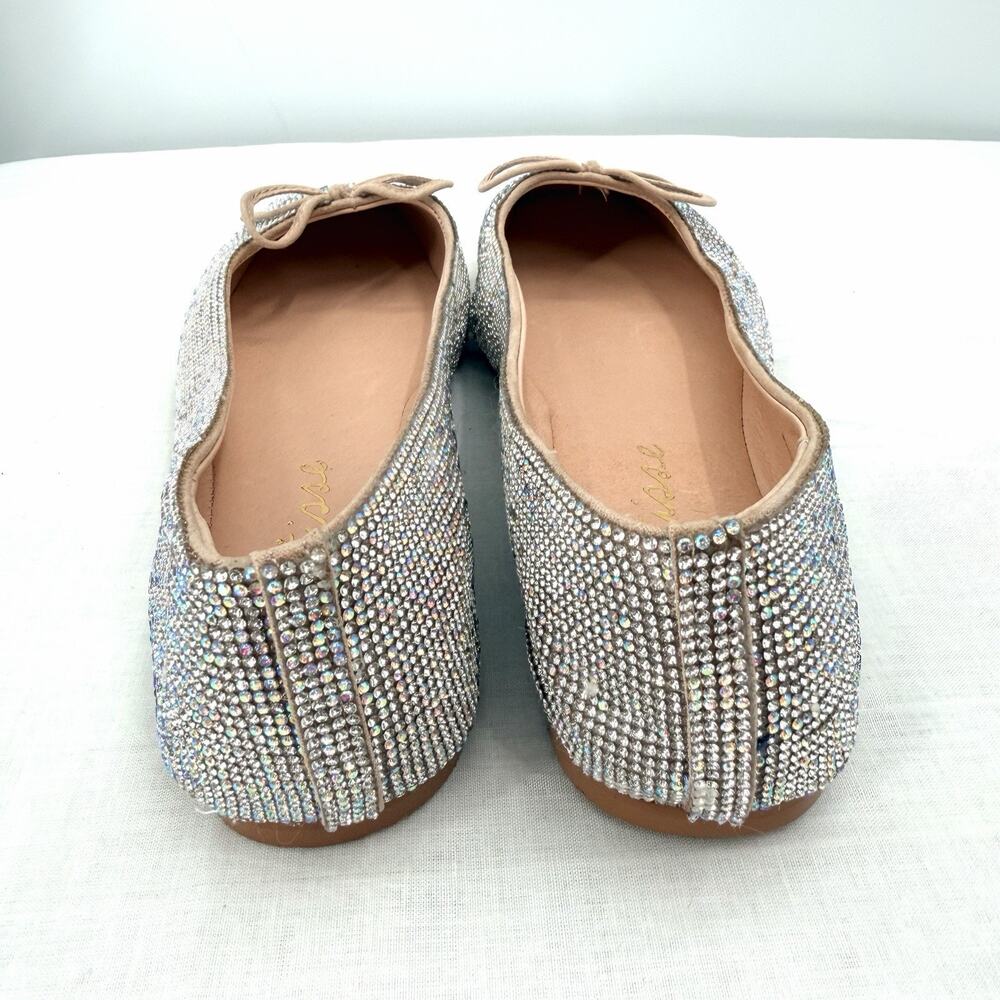MATISSE Roxy Rhinestone Embellished Ballet Flats Square Toe Womens 8 - Picture 4 of 7